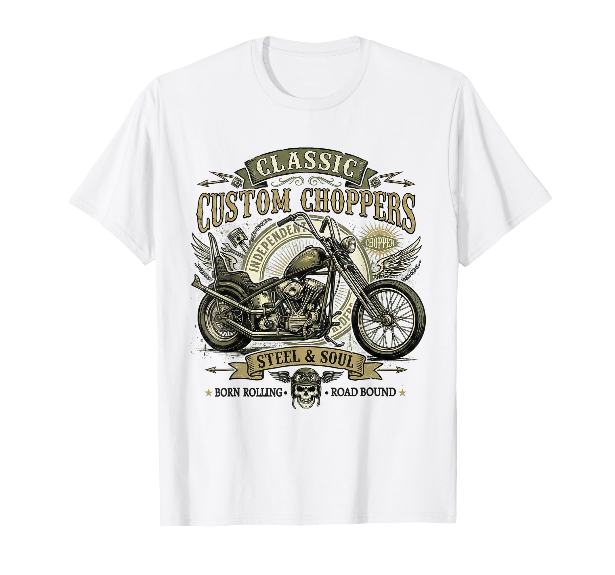 Fathers Day Biker Dad Grunge Chopper T-Shirt - Novelty Apparel for Adults - T-Shirt, Sweatshirt, Hoodie