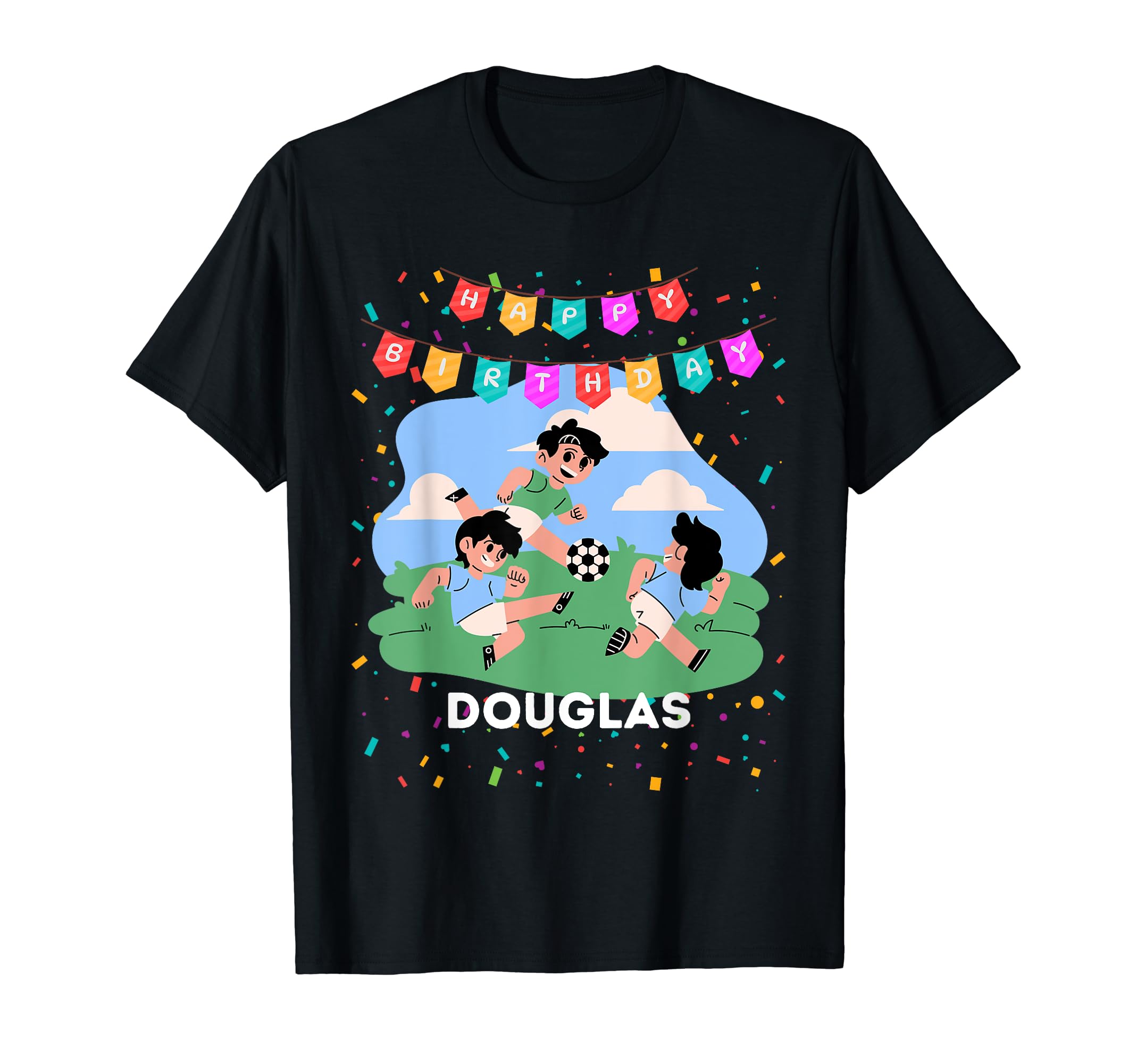 Birthday Douglas Soccer Theme Party T T-Shirt - Custom Art Print Unisex - T-Shirt, Sweatshirt, Hoodie