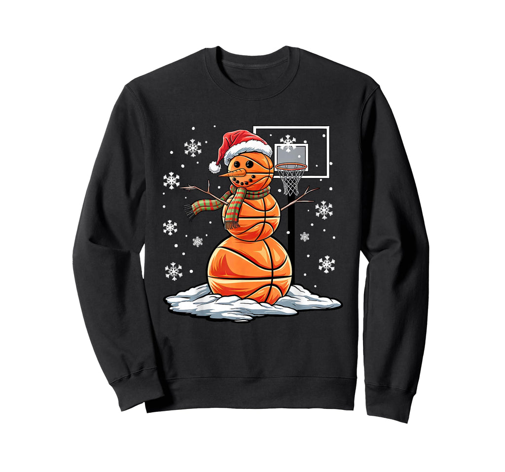 Basketball Snowman Basketball Sweatshirt - Graphic Print Unisex - T-Shirt, Sweatshirt, Hoodie