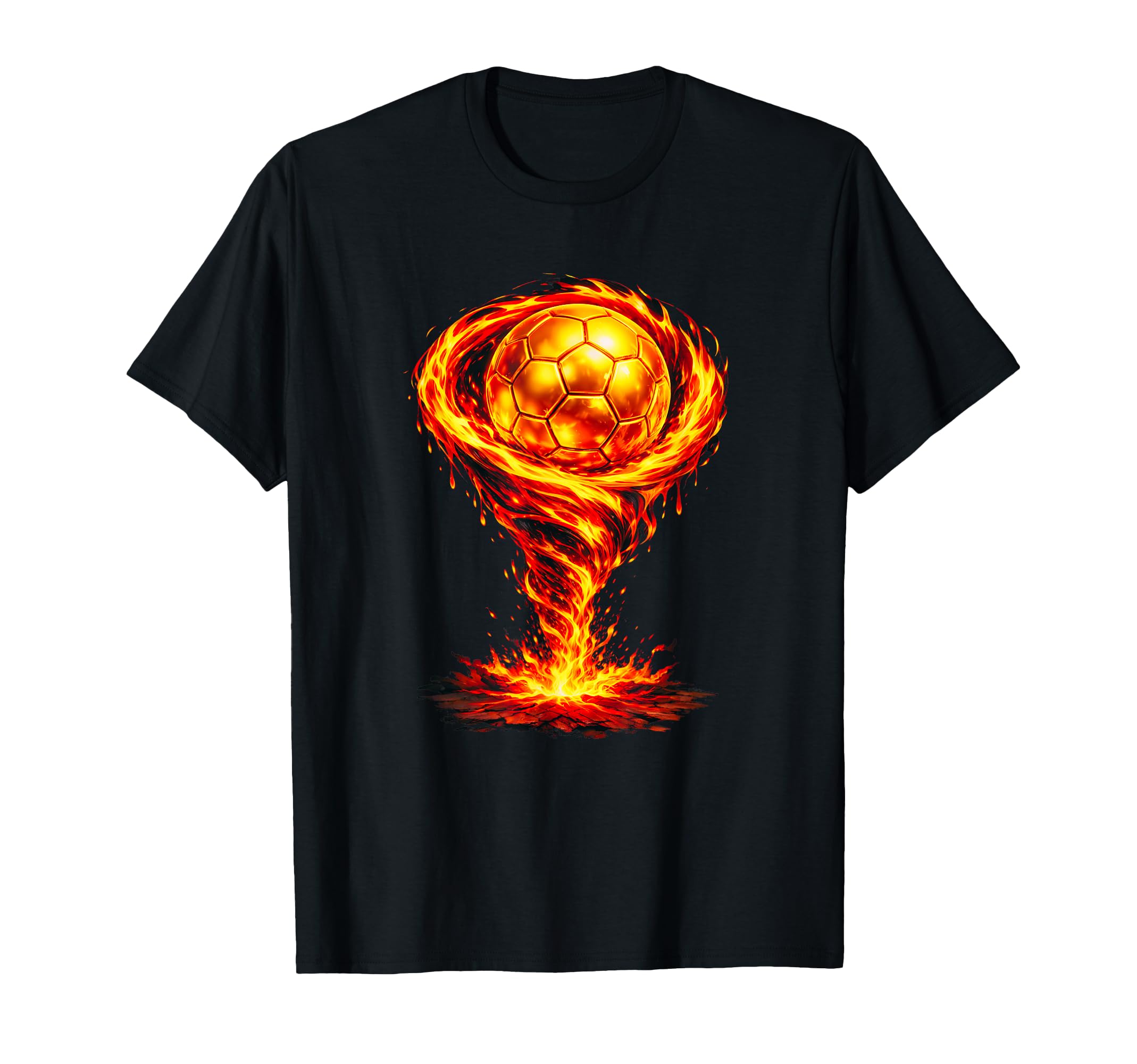 Gold Soccer Tornado Vortex Abstract T-Shirt - Trendy Graphic Men Women - T-Shirt, Sweatshirt, Hoodie