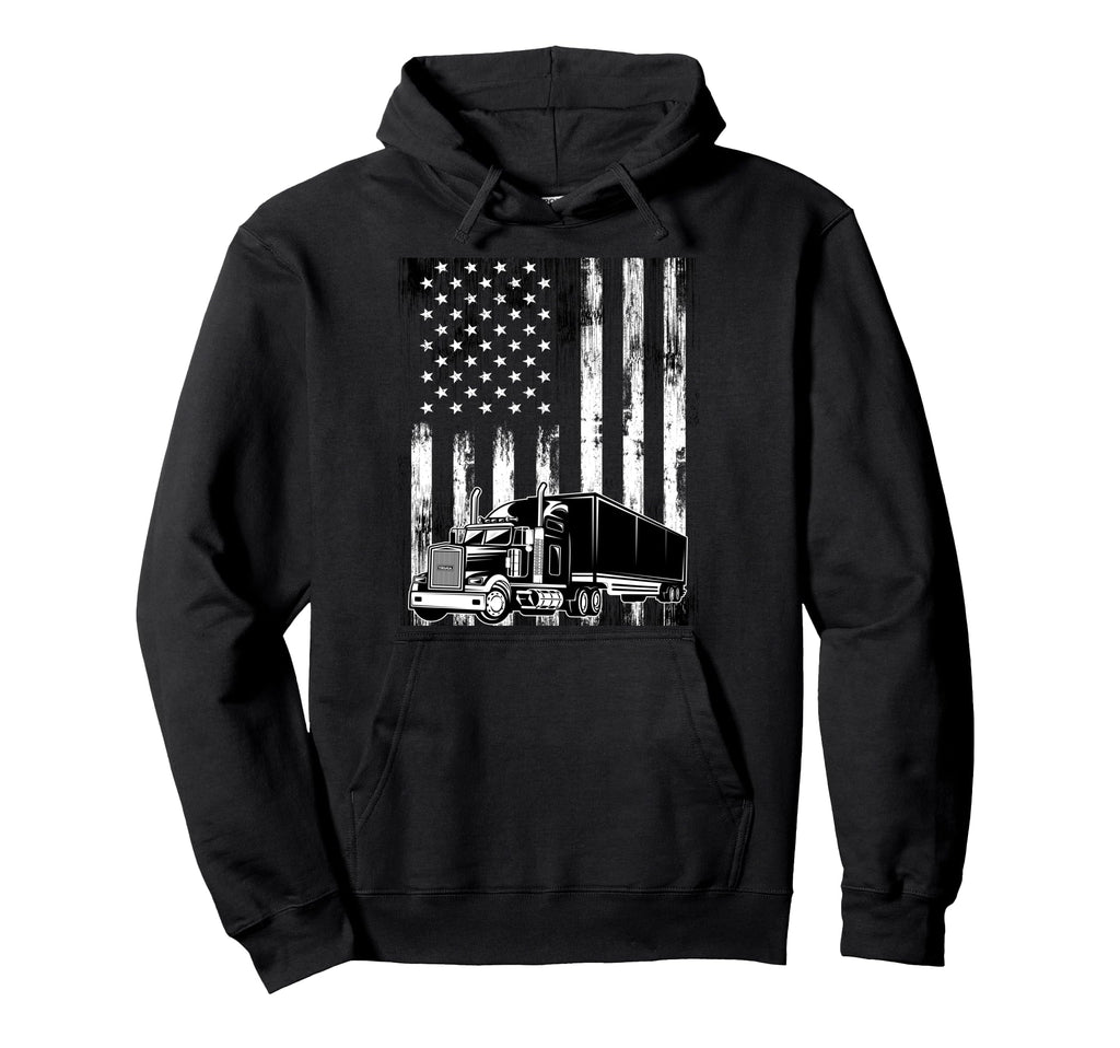Trucker Papa Dad Truck Driver Art Usa Hoodie - Streetwear Style Men Women - T-Shirt, Sweatshirt, Hoodie