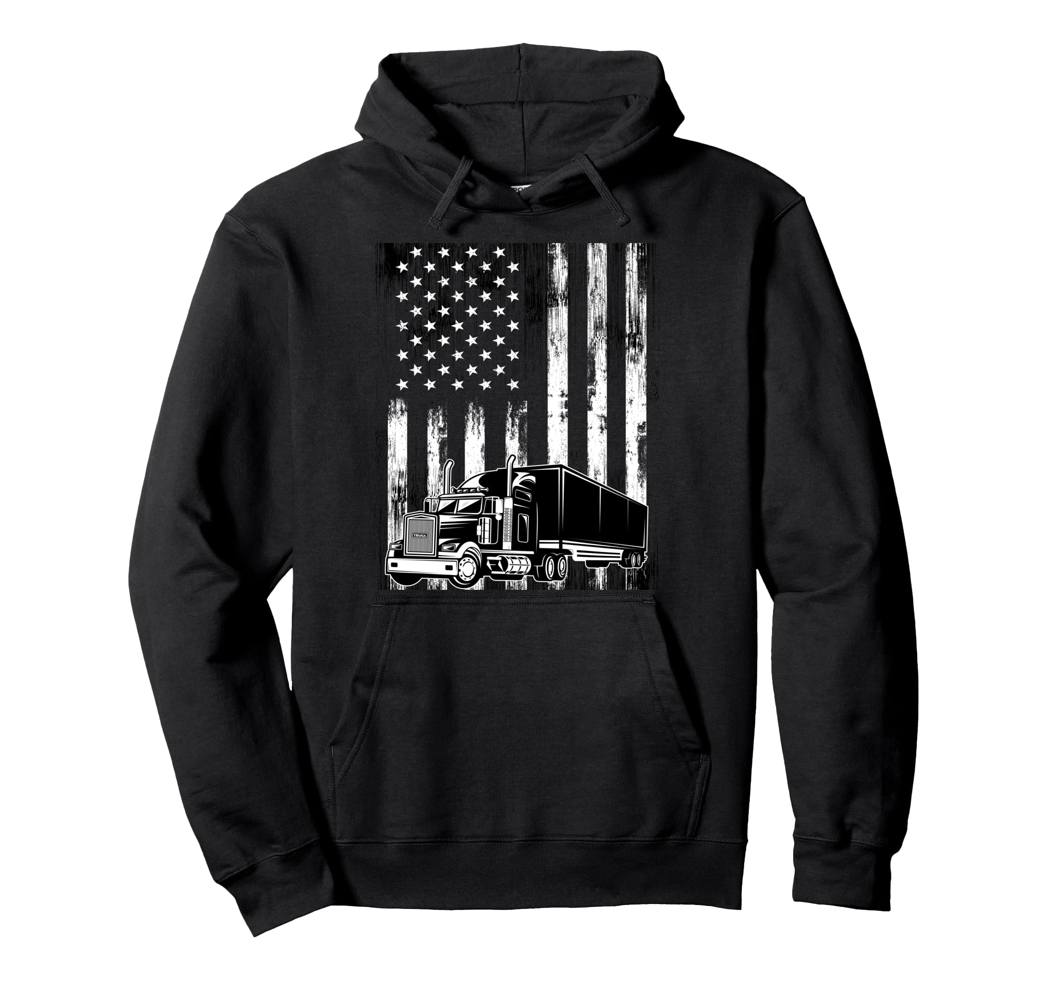 Trucker Papa Dad Truck Driver Art Usa Hoodie - Streetwear Style Men Women - T-Shirt, Sweatshirt, Hoodie