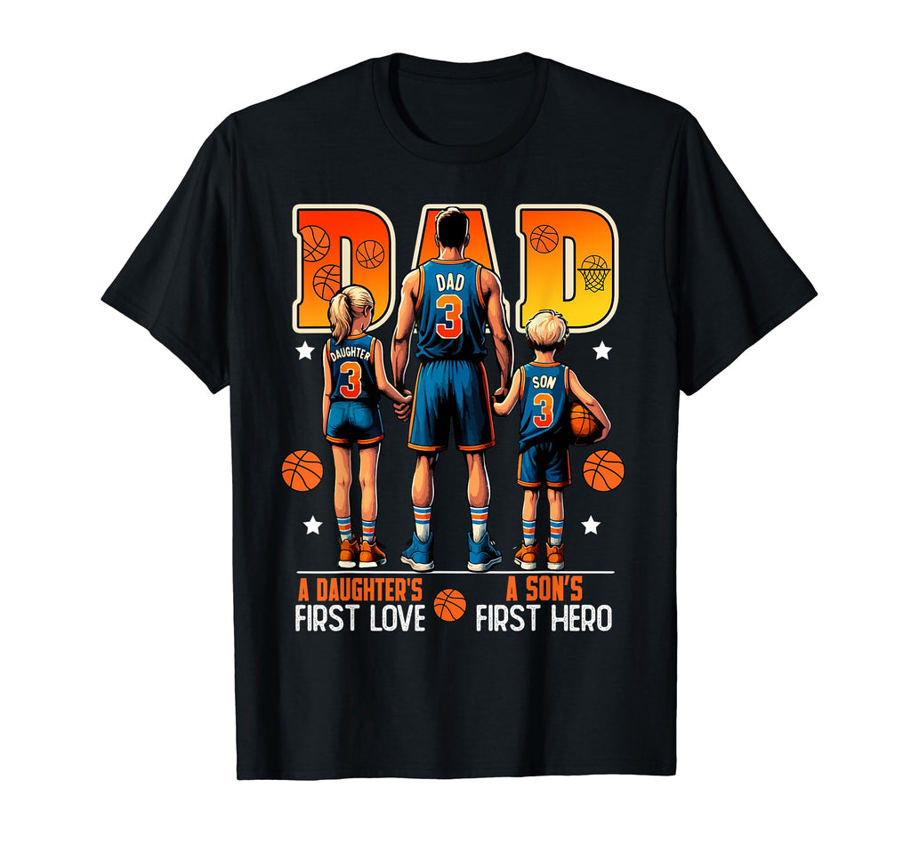 Basketball Dad Father Son Daughter T-Shirt - Graphic Print Men Women - T-Shirt, Sweatshirt, Hoodie
