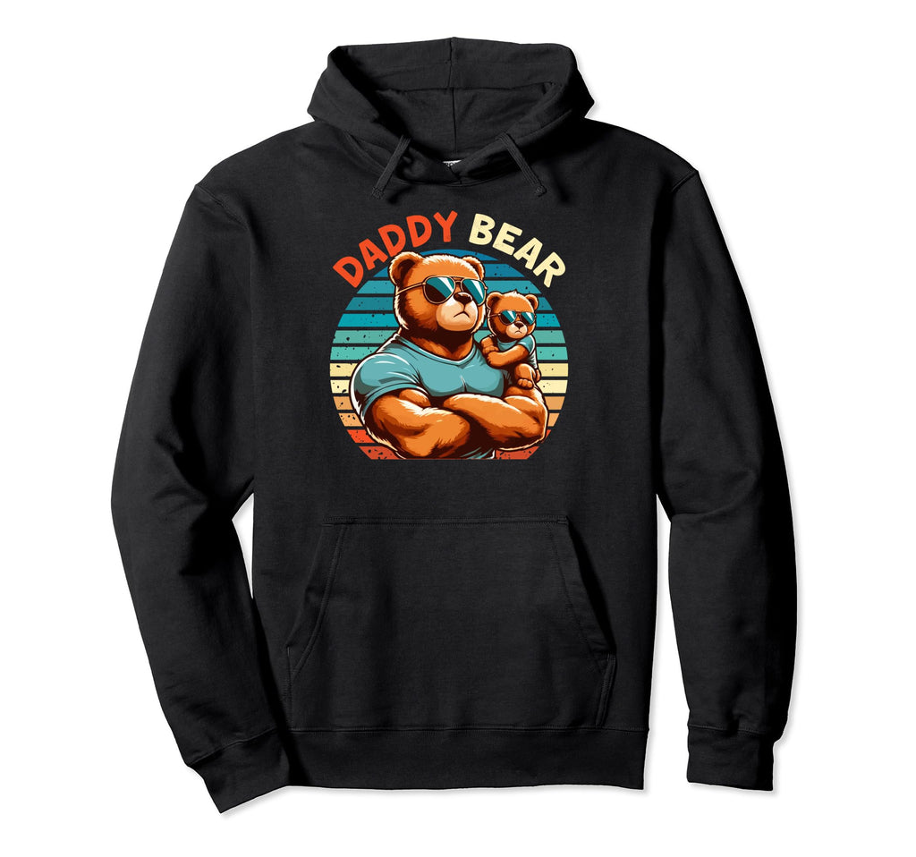Muscular Daddy Bear Fathers Day Bear Dad Hoodie - Graphic Print Men Women - T-Shirt, Sweatshirt, Hoodie