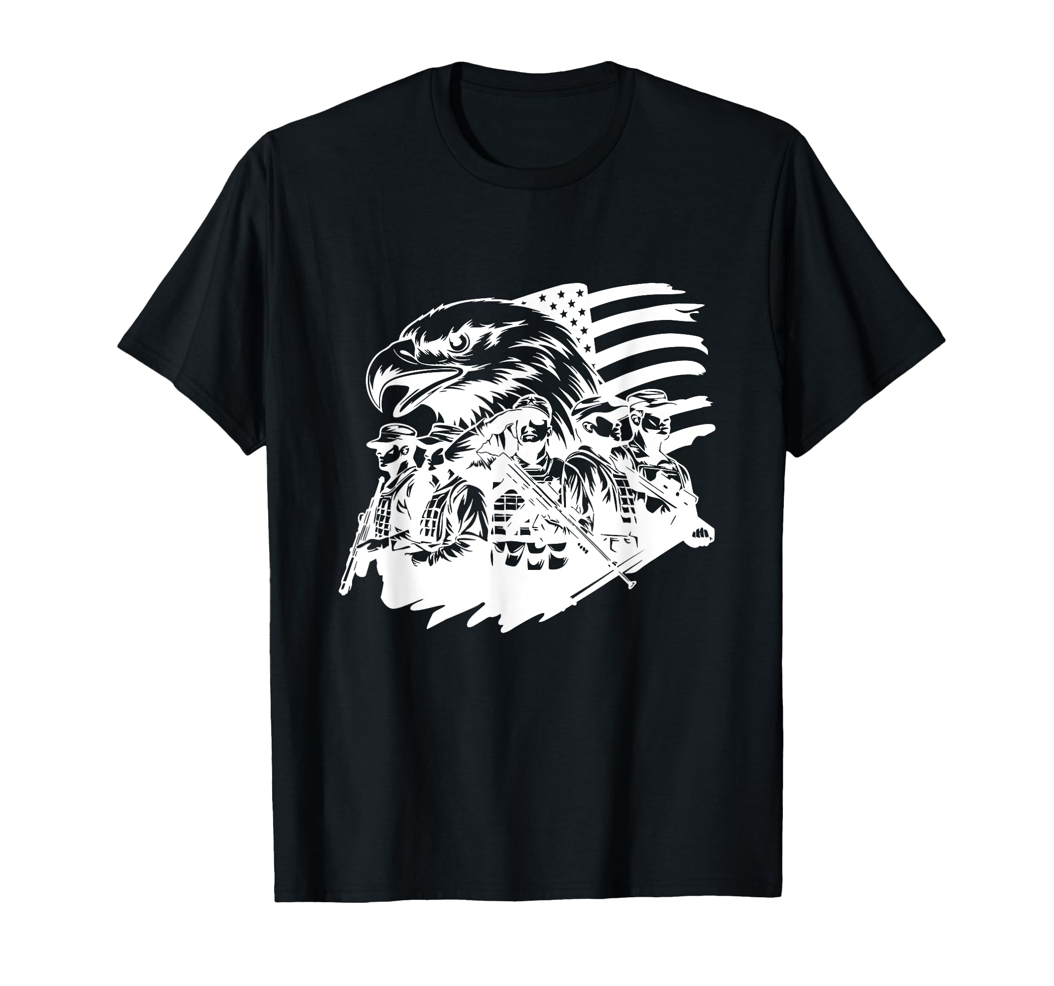 Us Patriotic Eagle Soldier Veteran Dad T-Shirt - Unique Graphic for Adults - T-Shirt, Sweatshirt, Hoodie