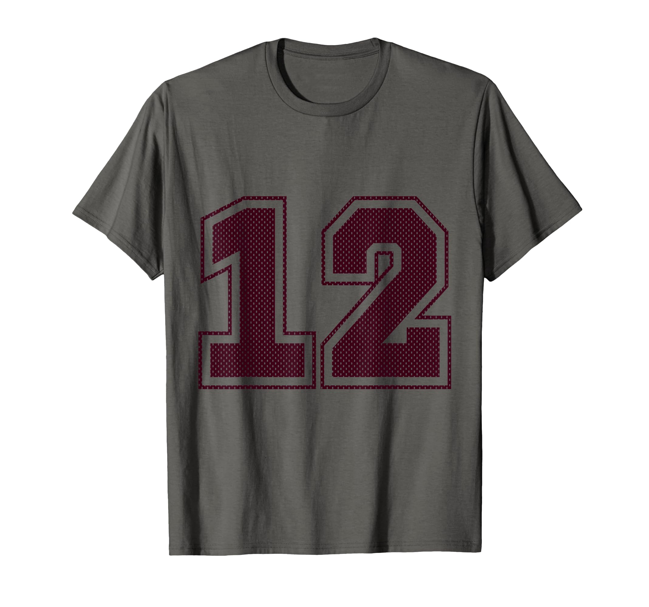 Sports 12 Maroon Mesh Jersey T-Shirt - Minimalist Print Men Women - T-Shirt, Sweatshirt, Hoodie