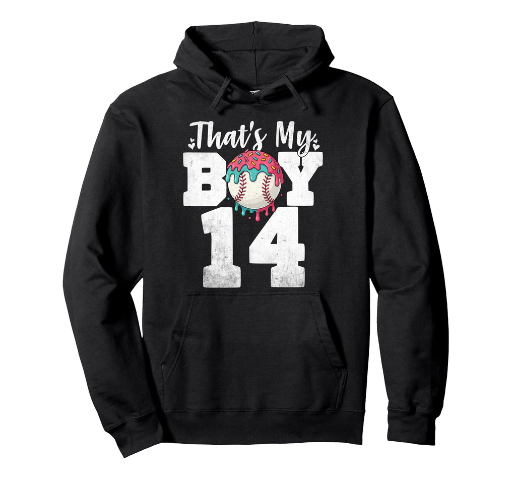 Thats My Baseball 14 Number Mom Dad 14 Hoodie - Casual Everyday Wear Unisex - T-Shirt, Sweatshirt, Hoodie
