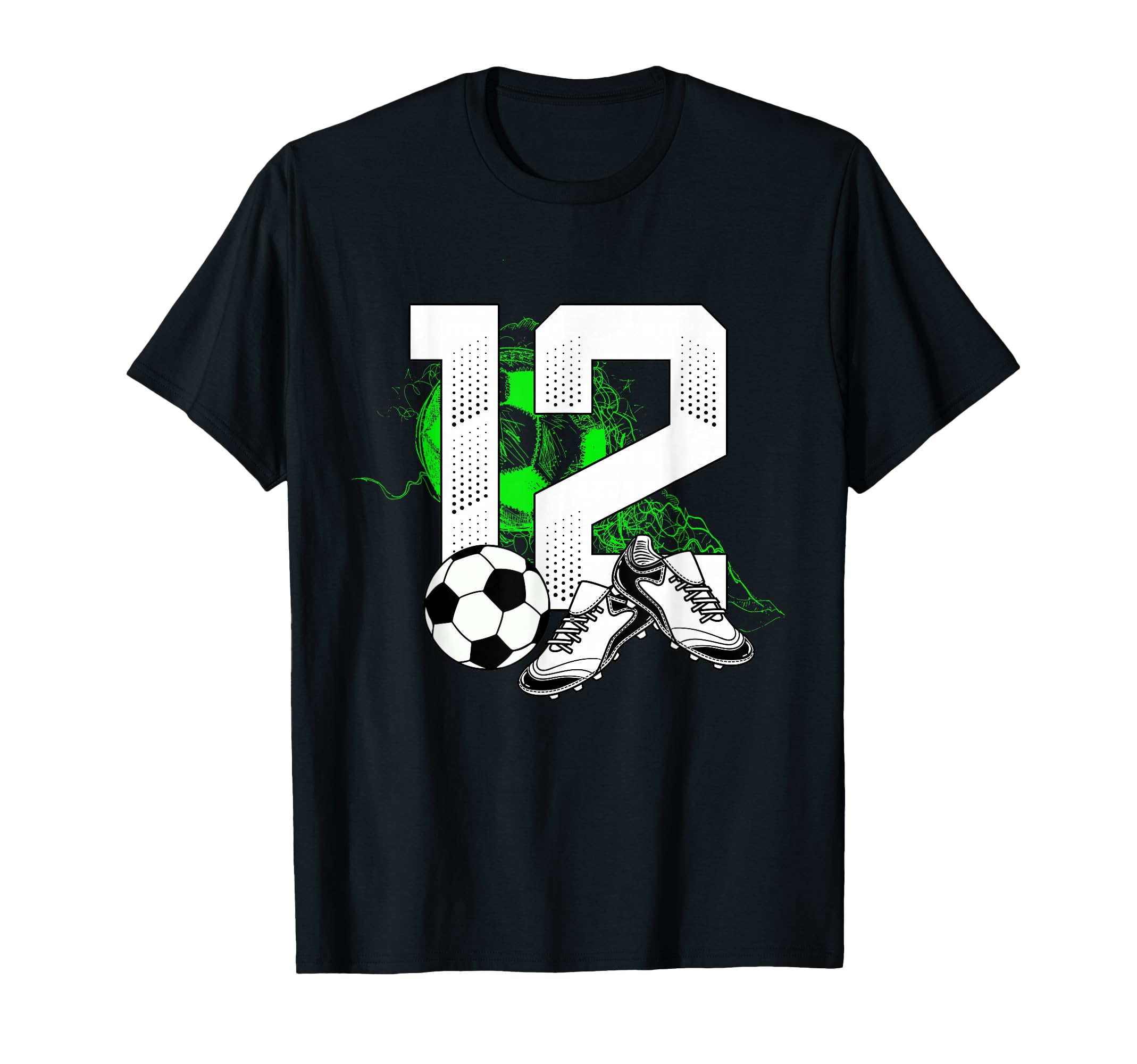12Th Birthday Soccer Player Football 12 T-Shirt - Minimalist Print Unisex - T-Shirt, Sweatshirt, Hoodie