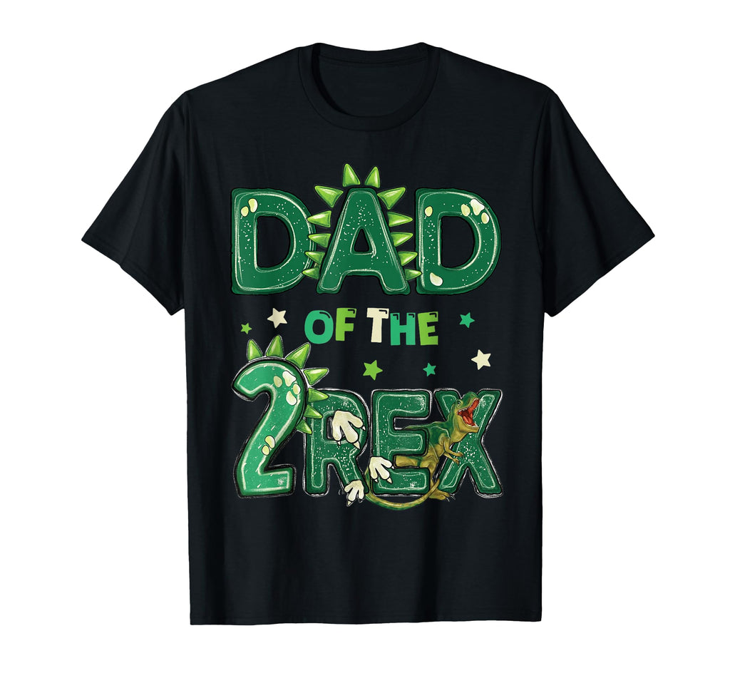 Dad Two Rex Birthday Dinosaur Family T-Shirt - Trendy Graphic Unisex - T-Shirt, Sweatshirt, Hoodie