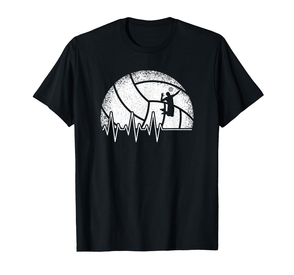 Funny Volleyball Heartbeat Volleyball T-Shirt - Trendy Graphic for Adults - T-Shirt, Sweatshirt, Hoodie