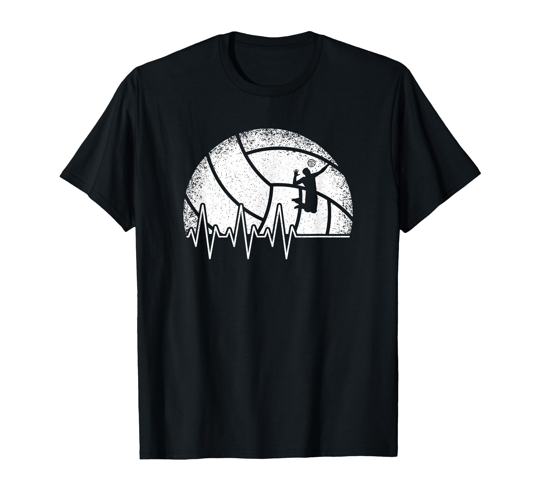 Funny Volleyball Heartbeat Volleyball T-Shirt - Trendy Graphic for Adults - T-Shirt, Sweatshirt, Hoodie