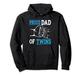 Proud Dad Twins Father Two Twin Dad Hoodie - Trendy Graphic Unisex - T-Shirt, Sweatshirt, Hoodie