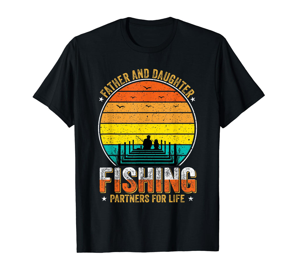 Fisherman Father And Daughter Fishing T-Shirt - Custom Art Print Men Women - T-Shirt, Sweatshirt, Hoodie