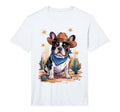 French Bulldog Cowboy Dog Western Frenchie T-Shirt - Unique Graphic Unisex - T-Shirt, Sweatshirt, Hoodie
