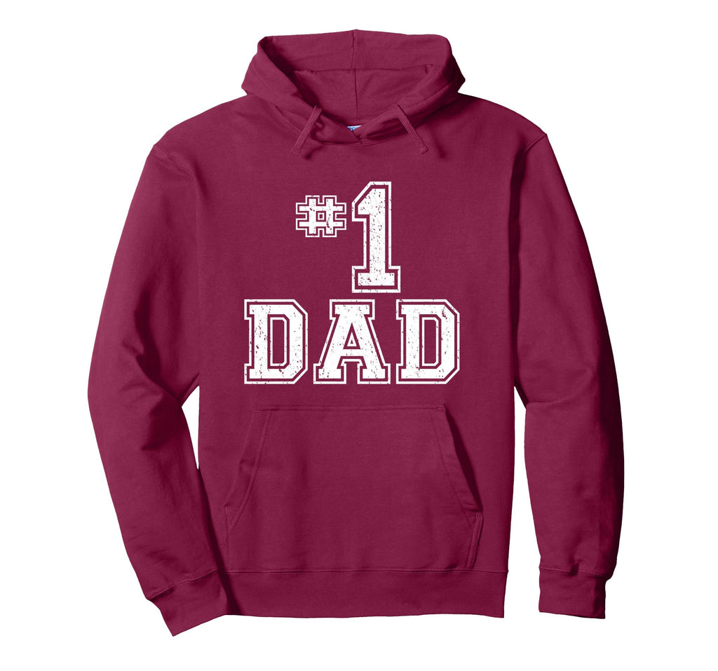 1 Dad Number One Fathers Day Dad Hoodie - Novelty Apparel for Adults - T-Shirt, Sweatshirt, Hoodie