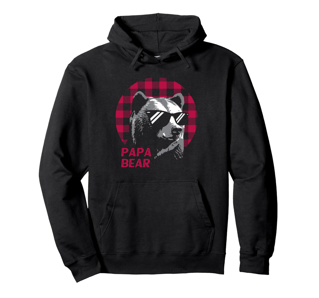 Papa Bear Pajama Red Buffalo Plaid Hoodie - Fun Novelty Design Men Women - T-Shirt, Sweatshirt, Hoodie