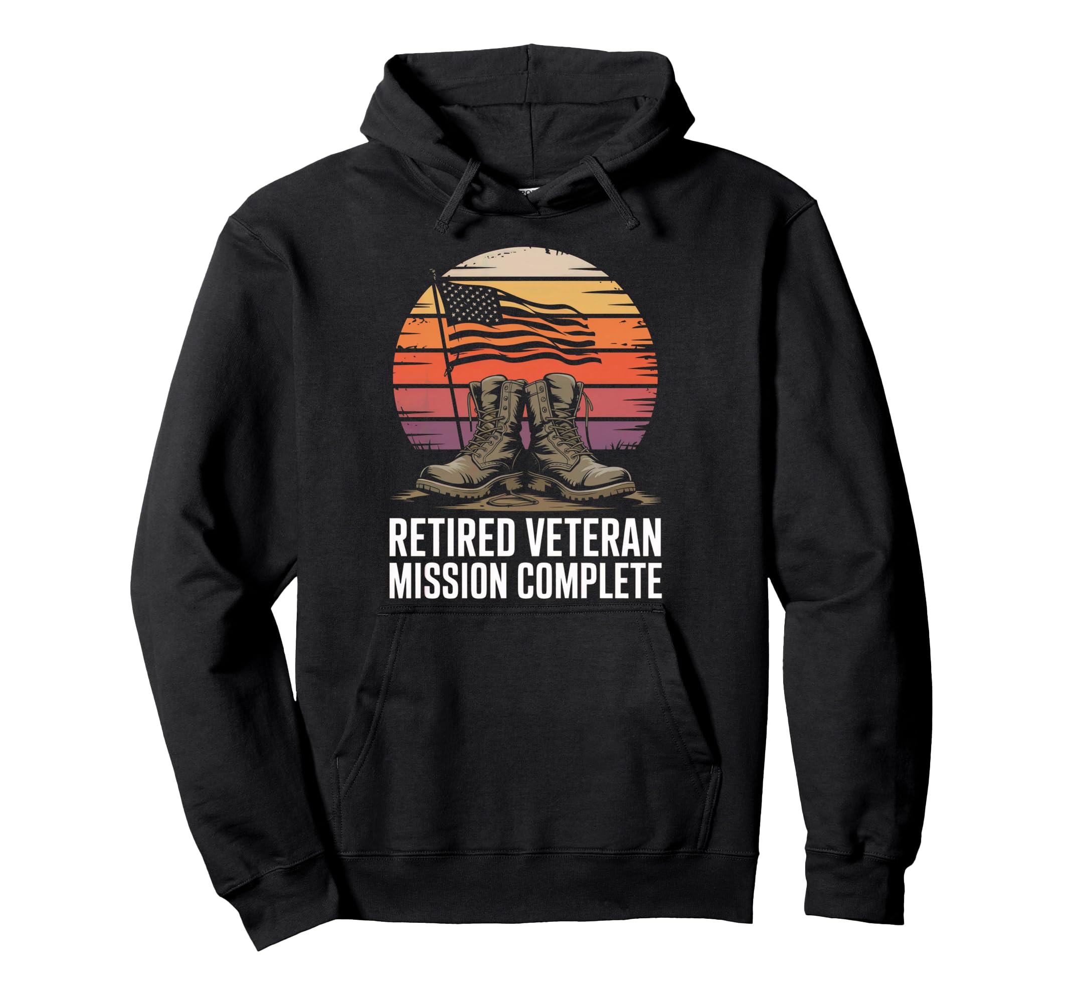 Proud Retired Veteran Day Patriotic Hoodie - Custom Art Print for Adults - T-Shirt, Sweatshirt, Hoodie