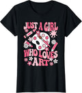 Just A Girl Who Loves Art Painting Artist Girls - Adult & Kids T-Shirts, Sweatshirts & Hoodies apparel design preview 1
