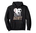 Ball Aunt Heart Baseball Soccer Aunt Hoodie - Trendy Graphic for Adults - T-Shirt, Sweatshirt, Hoodie