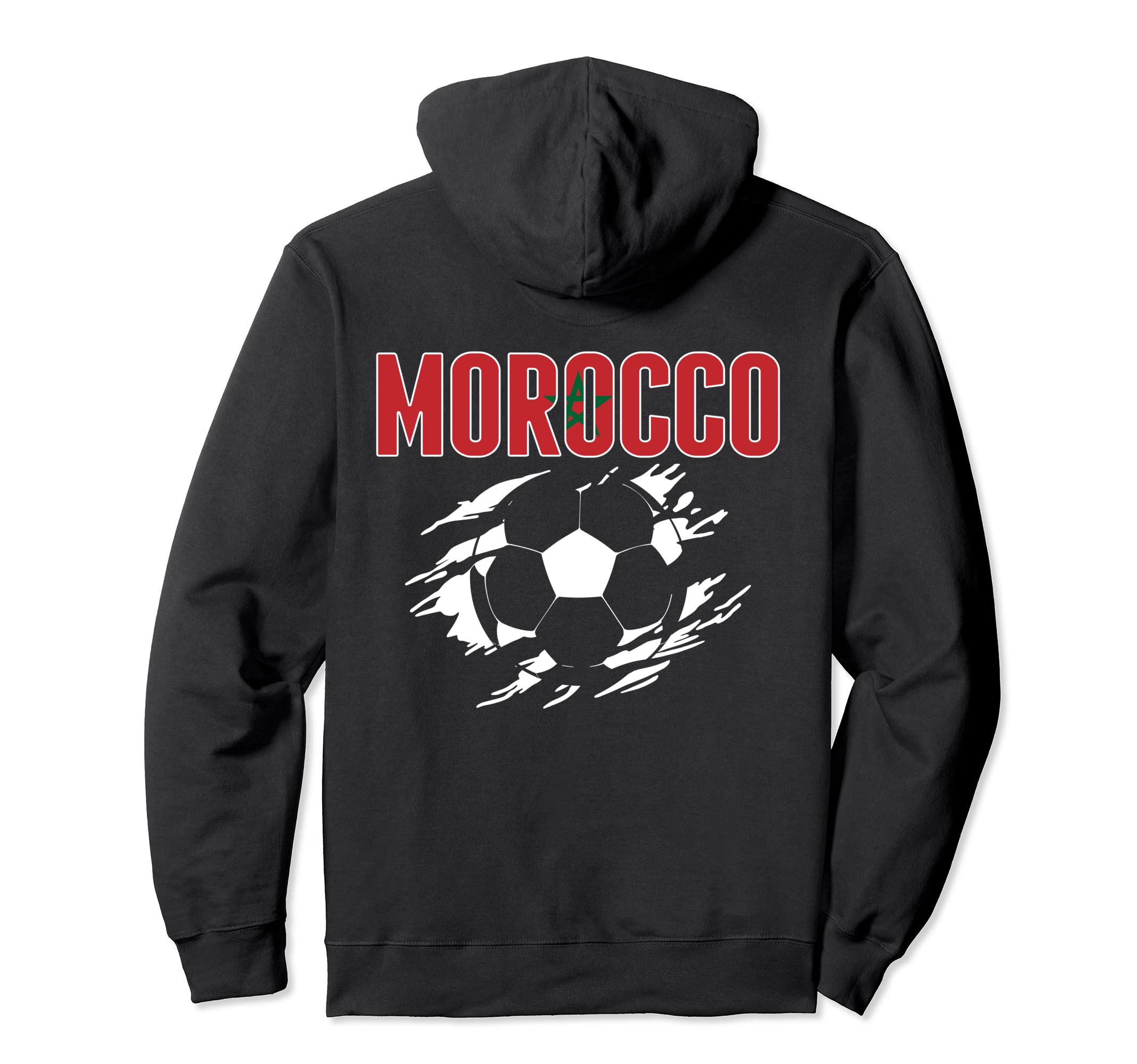 Morocco Soccer Fans Jersey Moroccan Football Hoodie - Graphic Print Unisex - T-Shirt, Sweatshirt, Hoodie