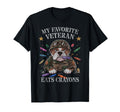 Bulldog My Favorite Veteran Eats T-Shirt - Custom Art Print for Adults - T-Shirt, Sweatshirt, Hoodie