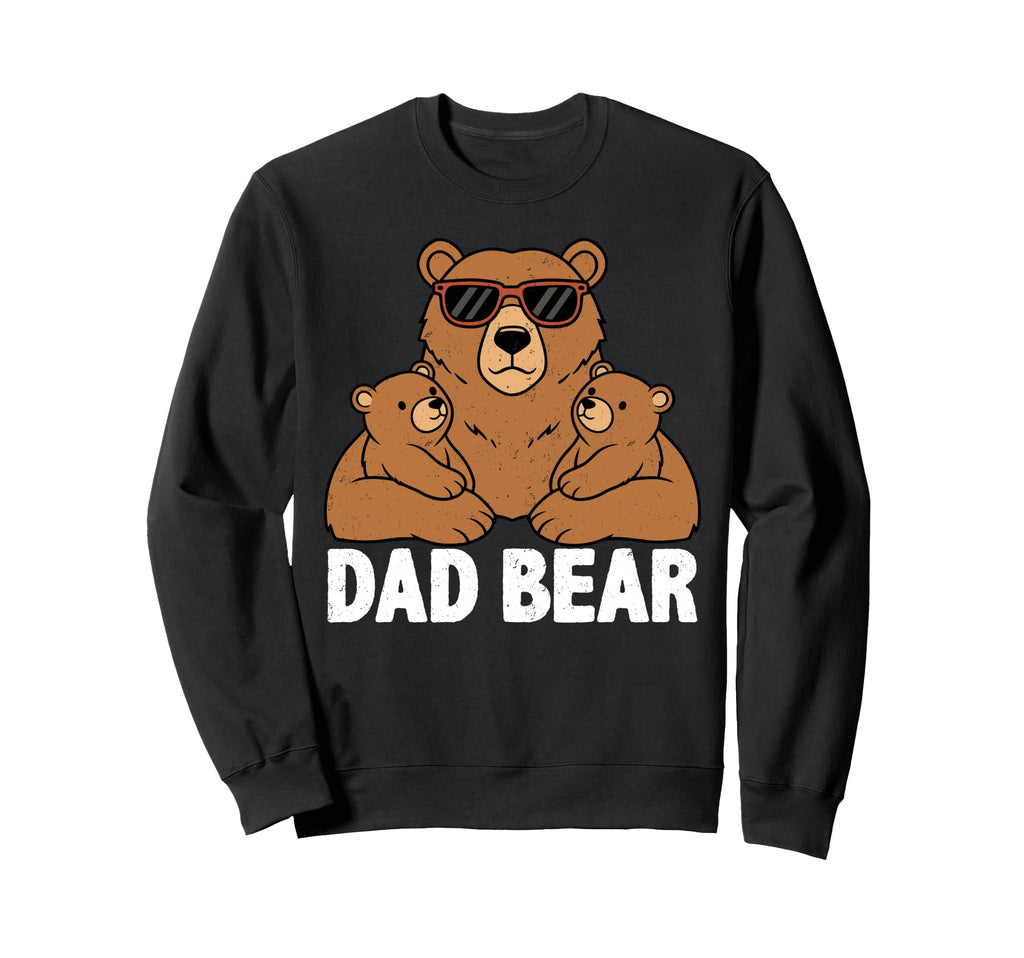 Dad Bear Two Cubs Papa And Sweatshirt - Fun Novelty Design for Adults - T-Shirt, Sweatshirt, Hoodie
