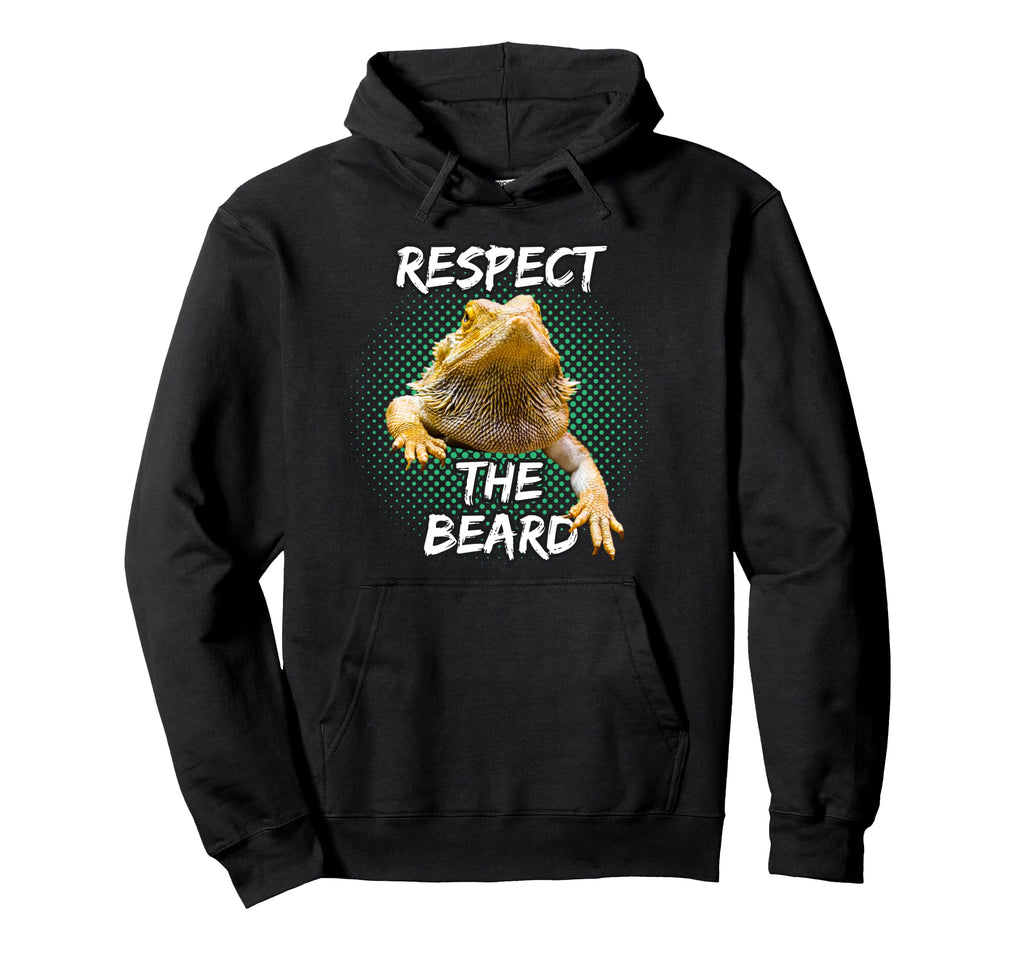 Respect Beard Bearded Dragon Funny Reptile Hoodie - Custom Art Print Unisex - T-Shirt, Sweatshirt, Hoodie