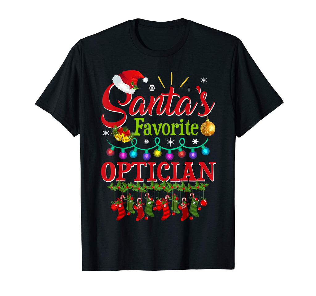 Funny Santas Favorite Optician Santa T-Shirt - Unique Graphic Men Women - T-Shirt, Sweatshirt, Hoodie