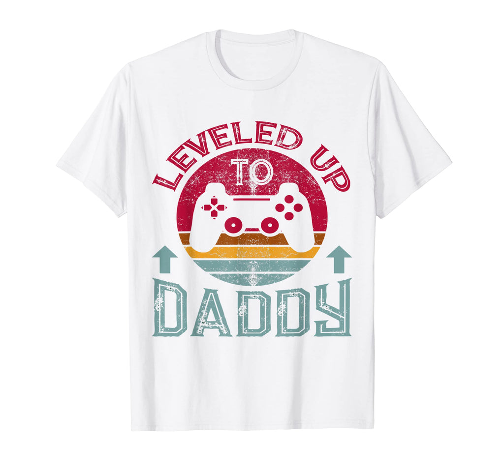 Funny I Leveled Up To Daddy New Dad T-Shirt - Graphic Print for Adults - T-Shirt, Sweatshirt, Hoodie