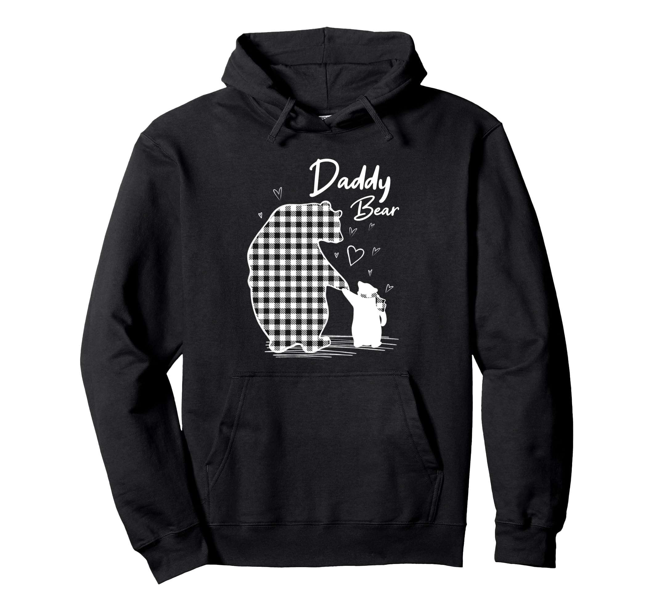 Daddy Bear Pajama Grey Buffalo Plaid Hoodie - Fun Novelty Design Men Women - T-Shirt, Sweatshirt, Hoodie