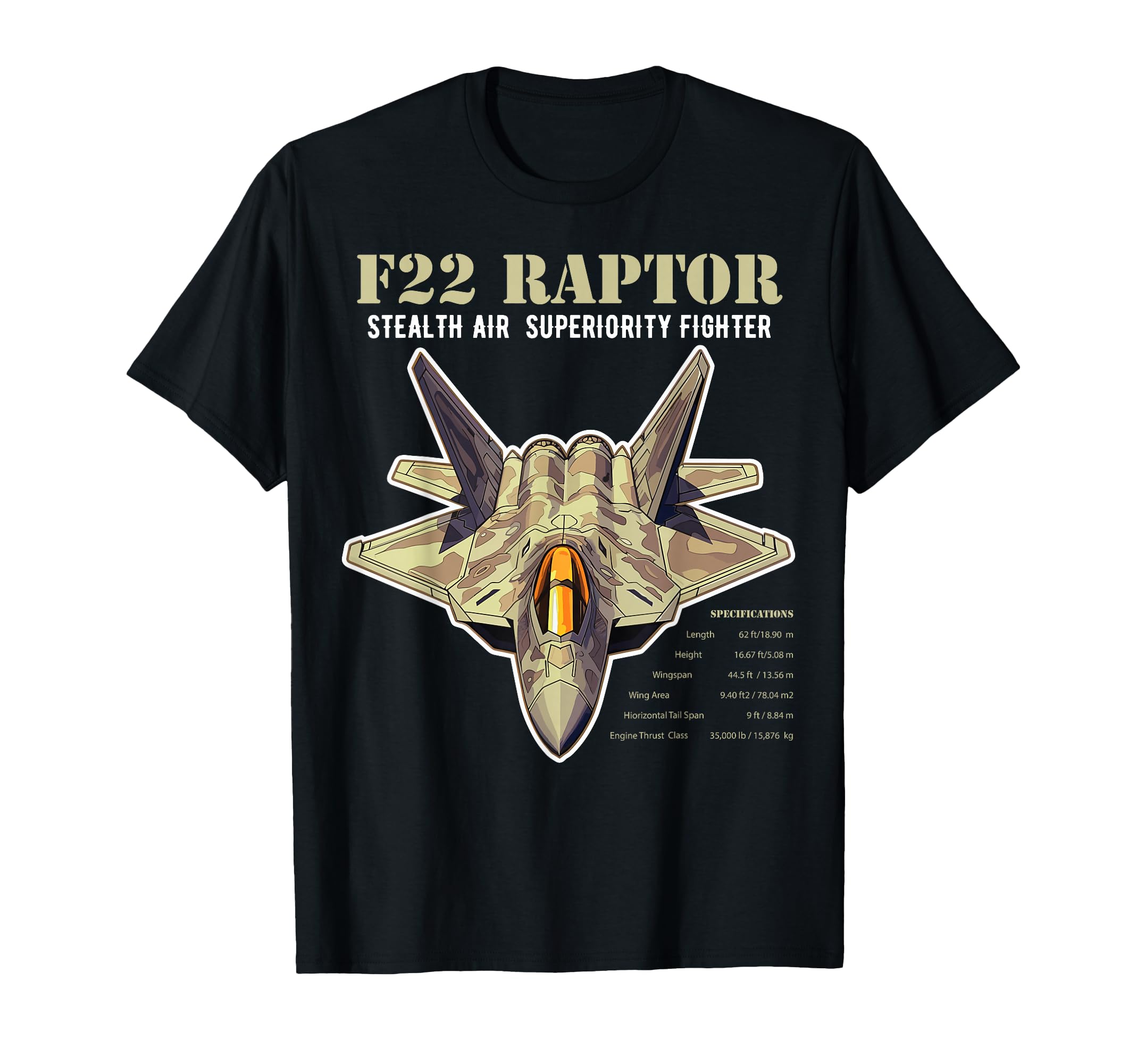F 22 Raptor Fighter Jet Military T-Shirt - Minimalist Print for Adults - T-Shirt, Sweatshirt, Hoodie