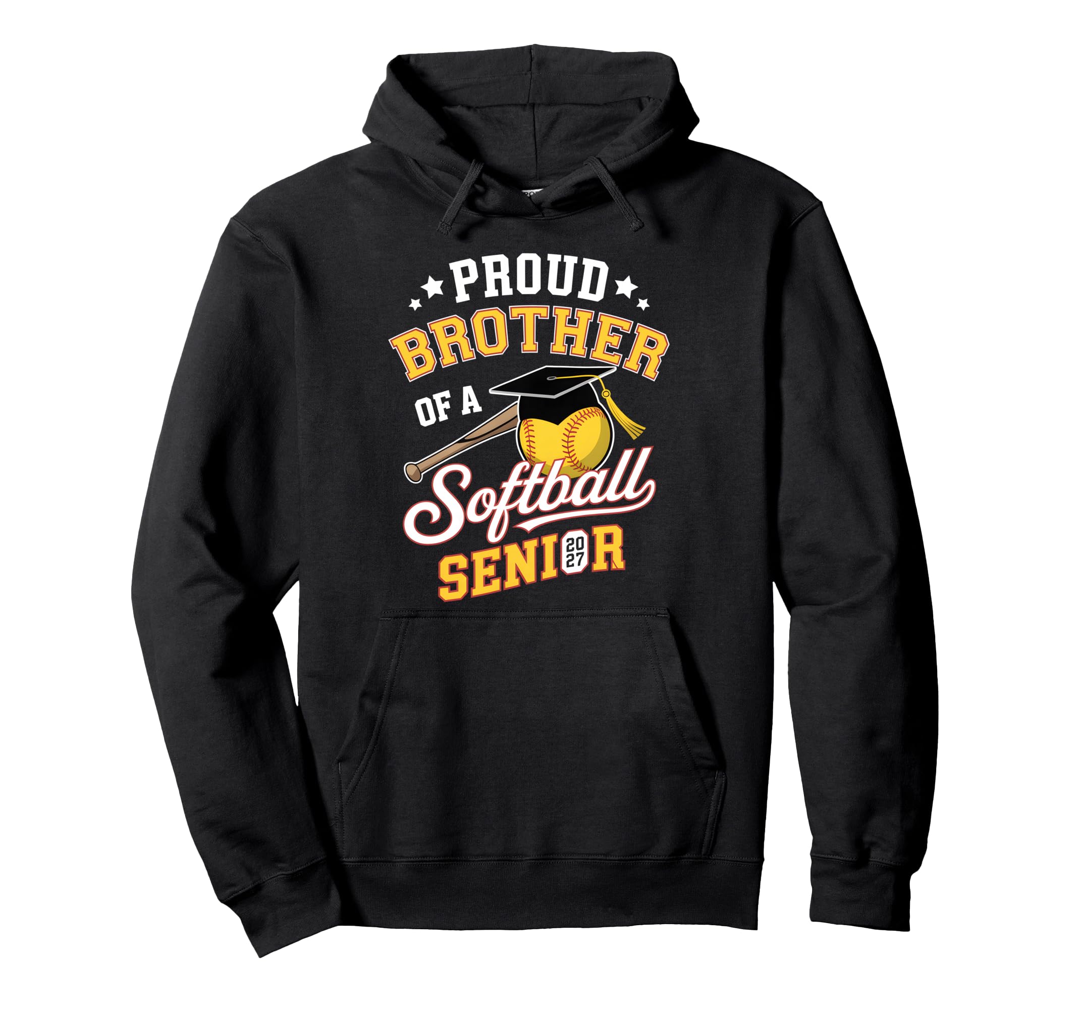 Proud Brother Softball Senior 2027 Hoodie - Graphic Print Men Women - T-Shirt, Sweatshirt, Hoodie
