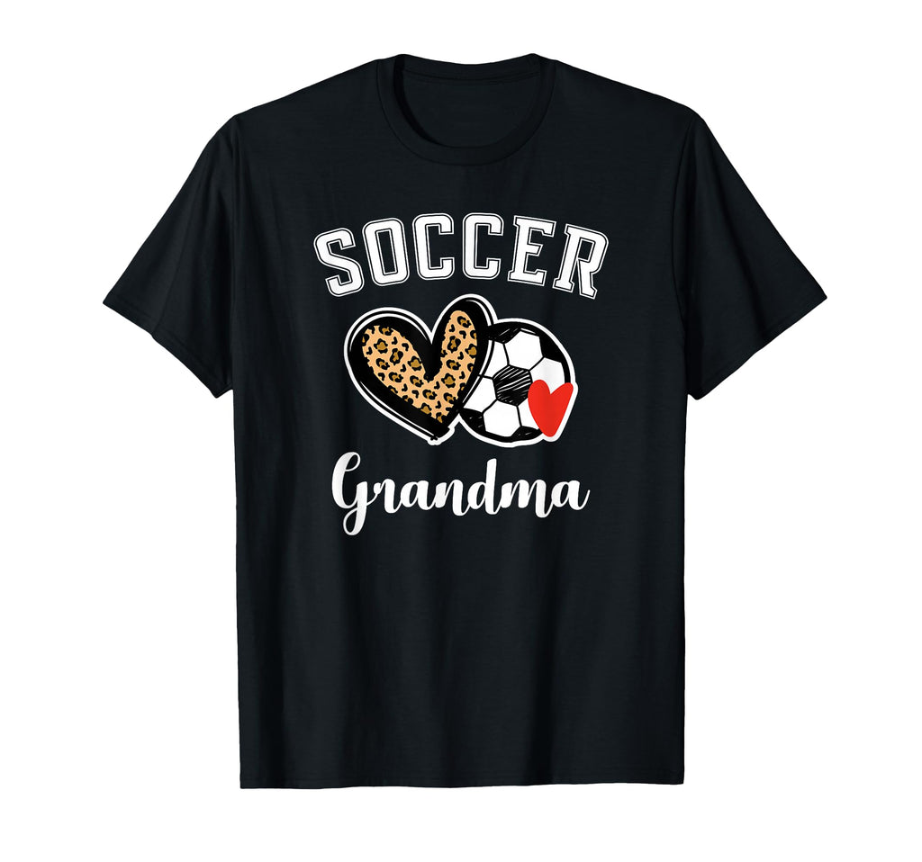 Soccer Grandma Leopard Heart Grandmother T-Shirt - Custom Art Print Unisex - T-Shirt, Sweatshirt, Hoodie