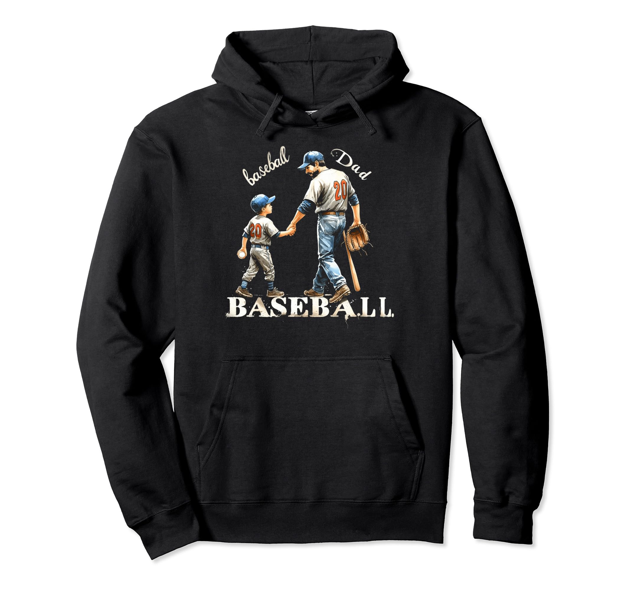 Baseball Dad Fathers Day Hoodie - Streetwear Style Unisex - T-Shirt, Sweatshirt, Hoodie