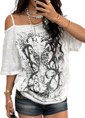 Women's Off The Shoulder Tops Y2K Gothic Graphic - Adult & Kids T-Shirts, Sweatshirts & Hoodies apparel design preview 1