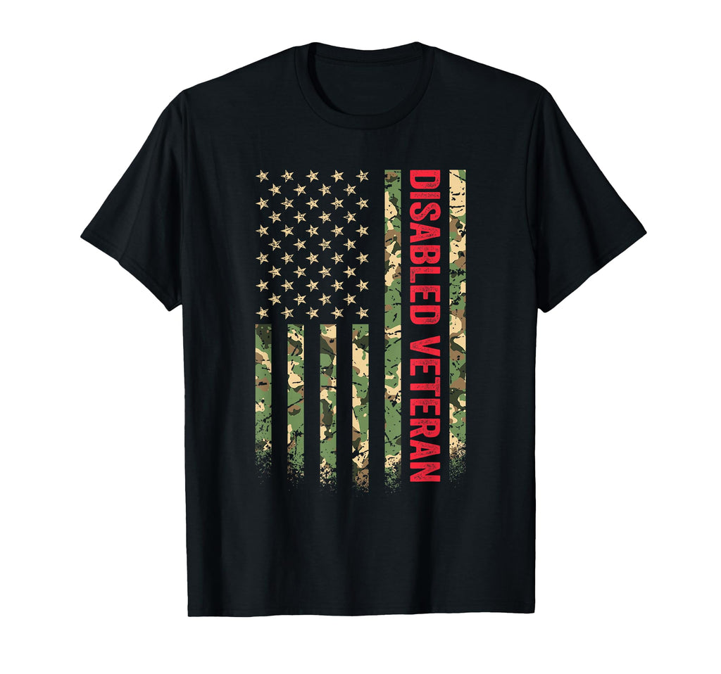 Disabled Veteran American Flag Camouflage T-Shirt - Trendy Graphic Unisex - T-Shirt, Sweatshirt, Hoodie