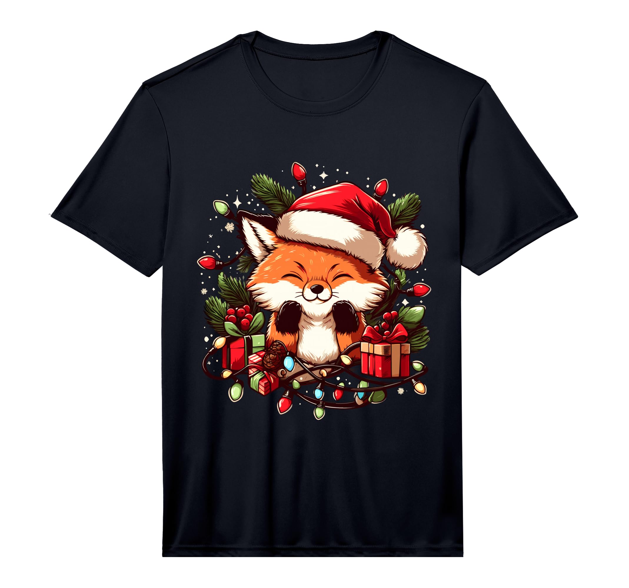 Funny Foxes Wearing Hat Light Fox T-Shirt - Minimalist Print Men Women - T-Shirt, Sweatshirt, Hoodie