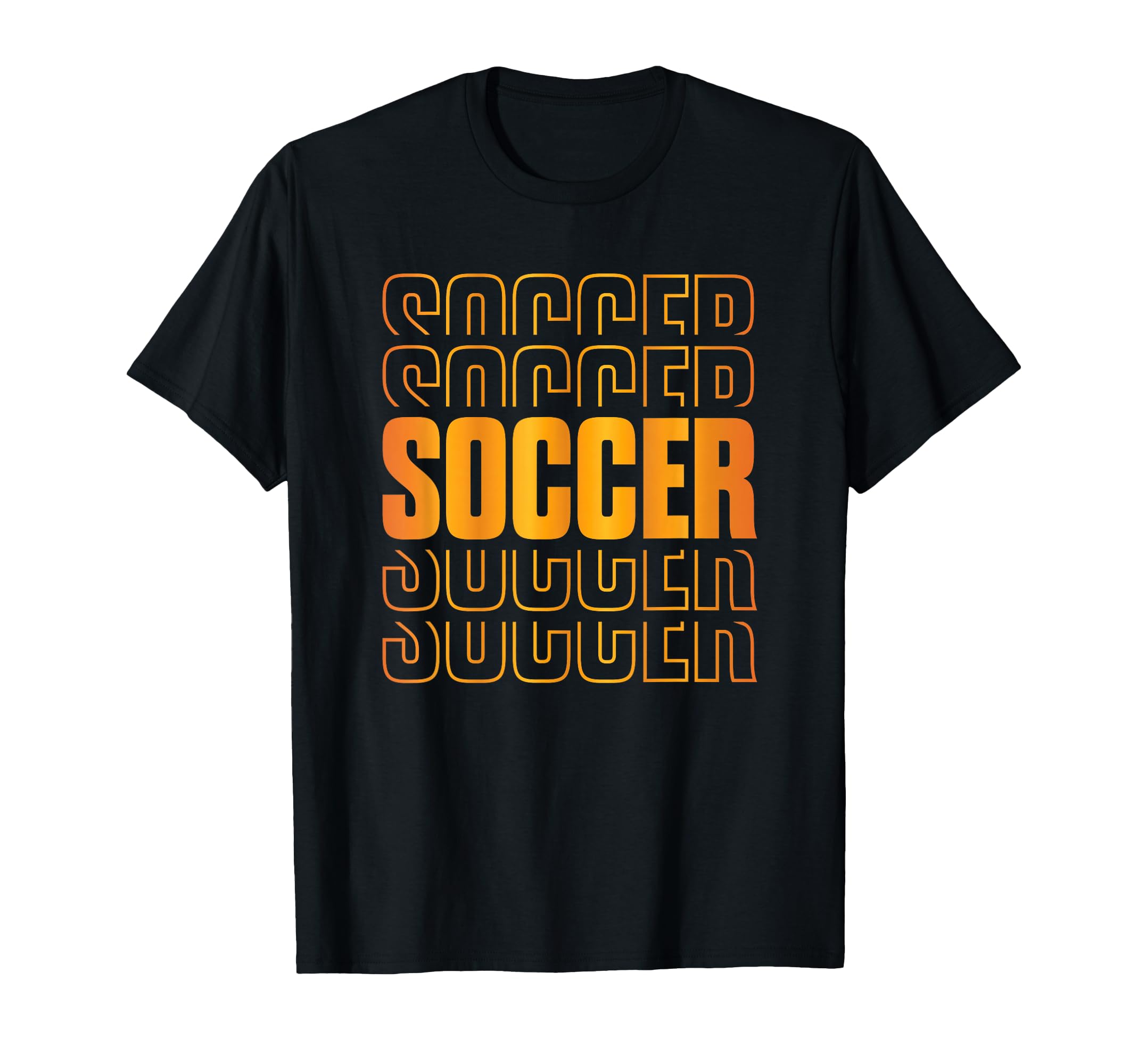 Gold Soccer Stacked Soccer Lovers T-Shirt - Aesthetic Graphic for Adults - T-Shirt, Sweatshirt, Hoodie