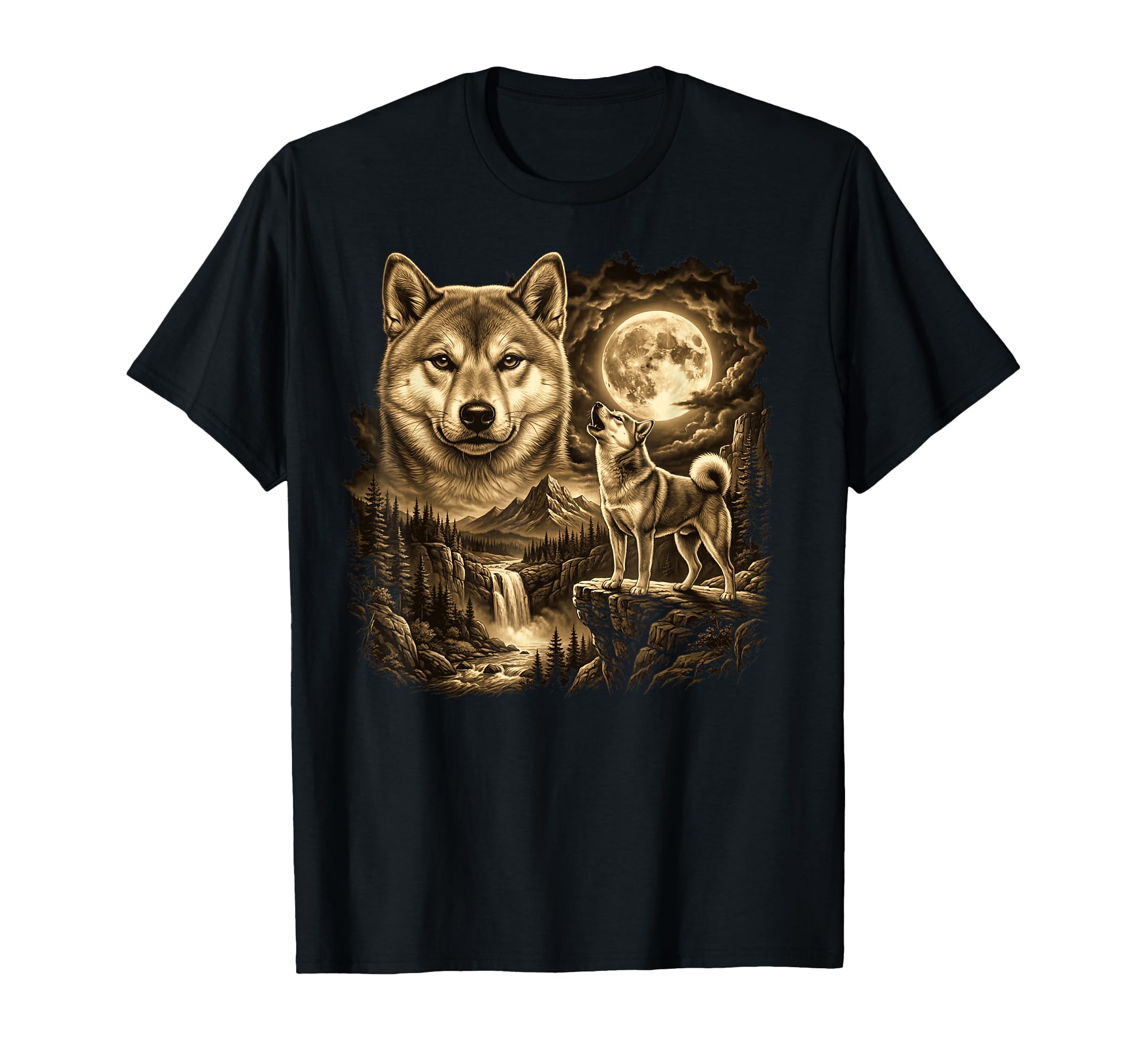 Shiba Inu Full Moon Shiba Inu Mom T-Shirt - Fun Novelty Design for Adults - T-Shirt, Sweatshirt, Hoodie