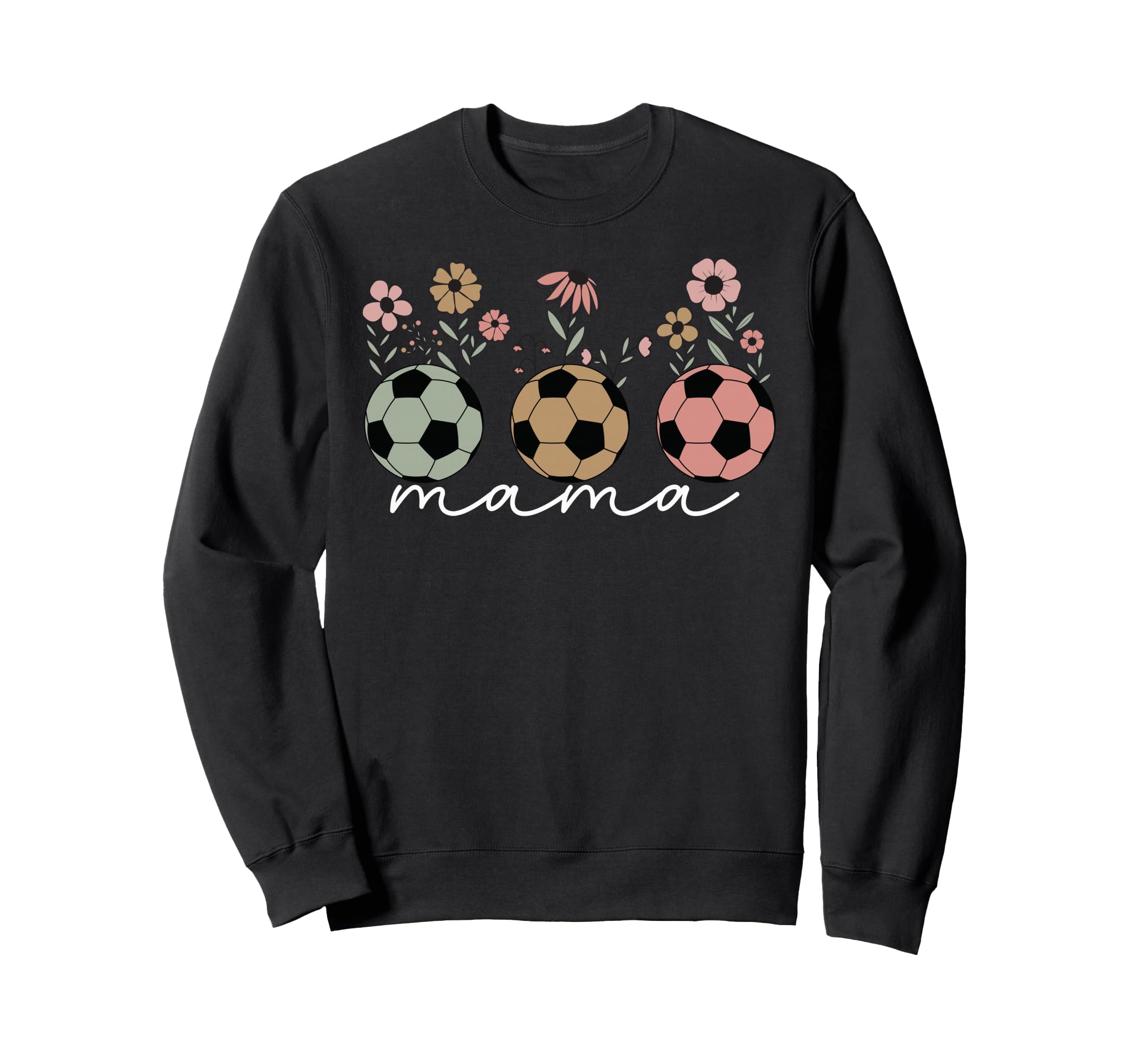 Soccer Mama Mom Floral Wildflower Sweatshirt - Minimalist Print for Adults - T-Shirt, Sweatshirt, Hoodie