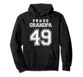 Number 49 Custom Proud Soccer Futbol Grandpa Hoodie - Graphic Print Unisex - T-Shirt, Sweatshirt, Hoodie