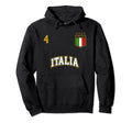 Italy Soccer Team Number 4 Sports Hoodie - Graphic Print for Adults - T-Shirt, Sweatshirt, Hoodie