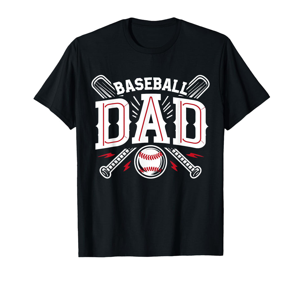 Baseball Dad Happy Fathers Day T-Shirt - Graphic Print Unisex - T-Shirt, Sweatshirt, Hoodie