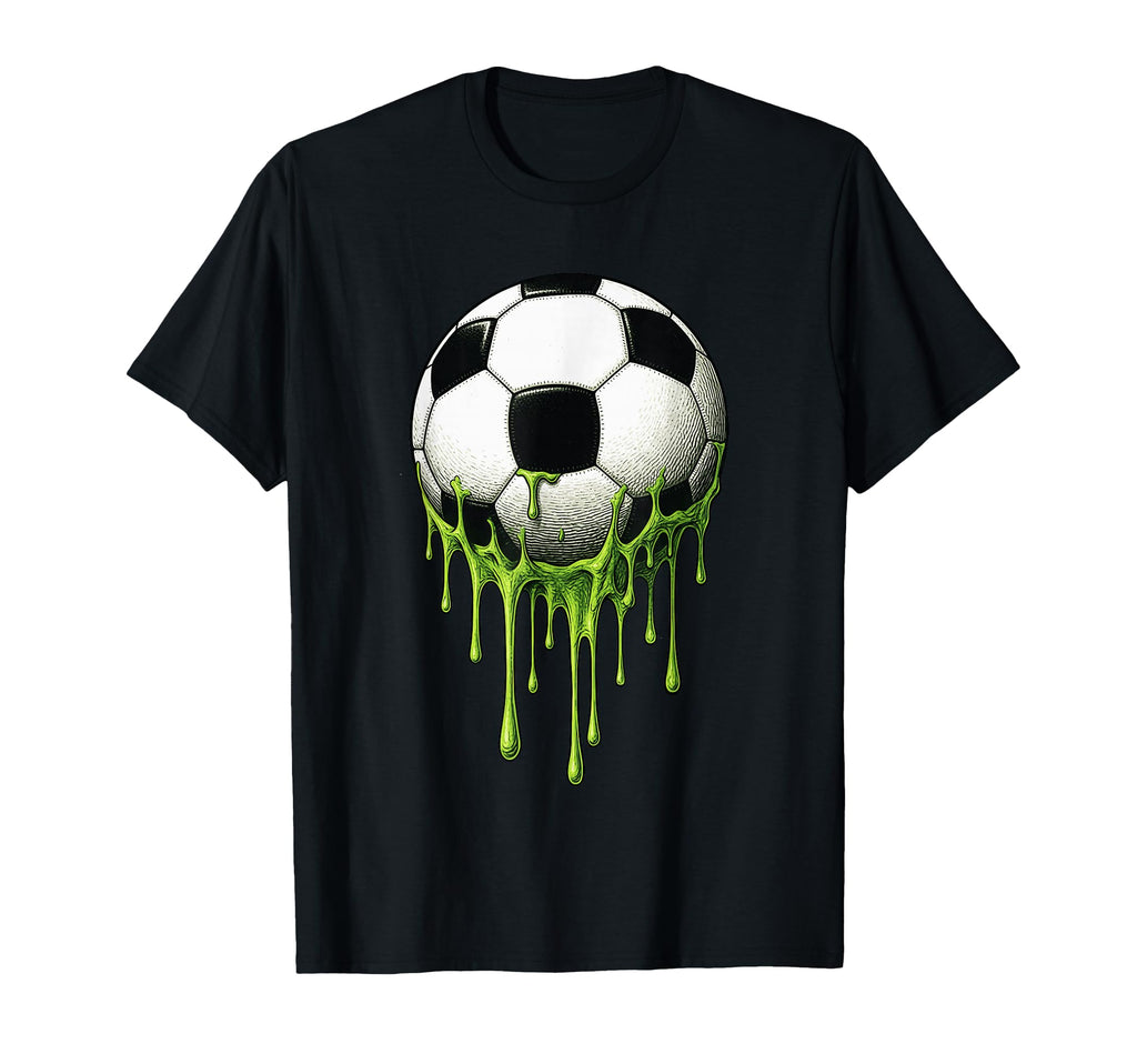 Colorful Green Soccer Drip Sports T-Shirt - Casual Everyday Wear Men Women - T-Shirt, Sweatshirt, Hoodie