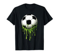 Colorful Green Soccer Drip Sports T-Shirt - Casual Everyday Wear Men Women - T-Shirt, Sweatshirt, Hoodie