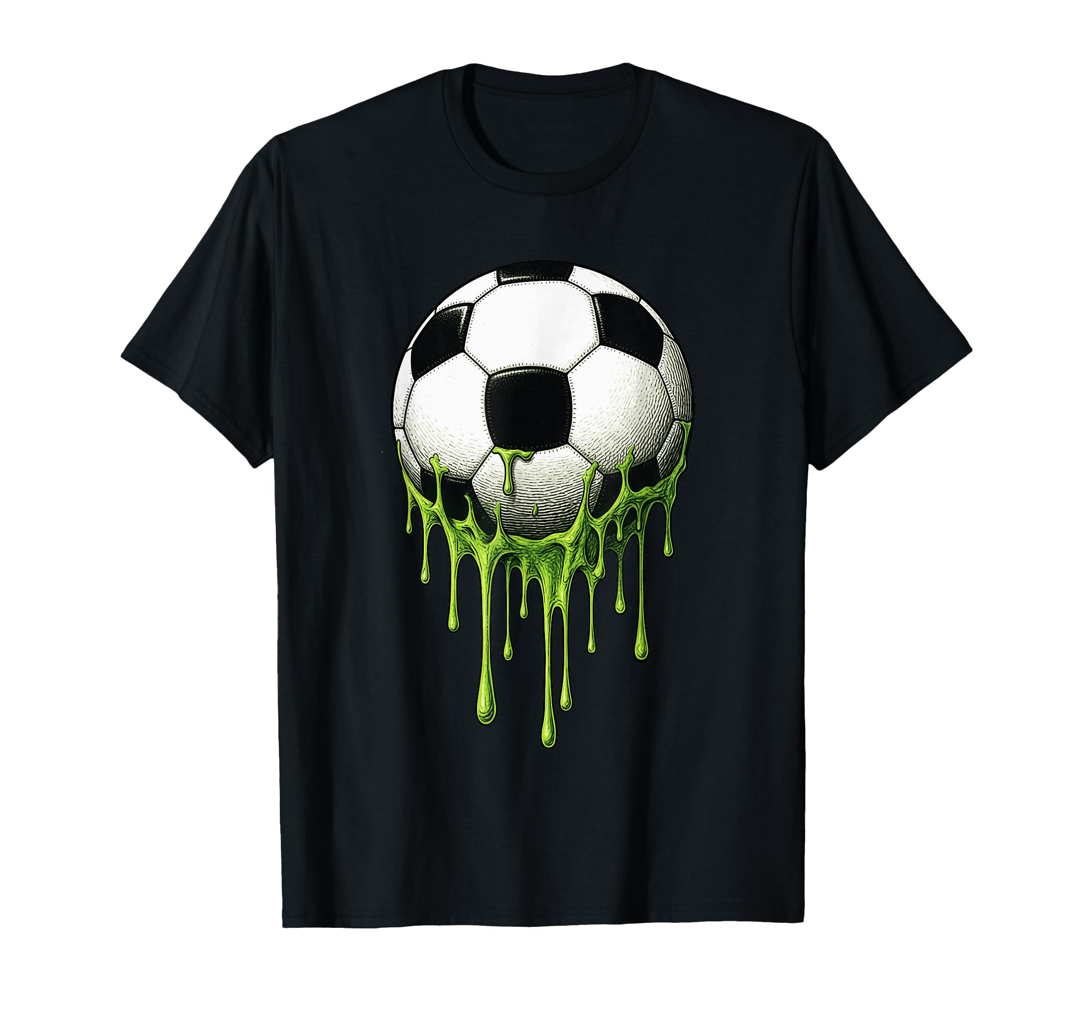 Colorful Green Soccer Drip Sports T-Shirt - Casual Everyday Wear Men Women - T-Shirt, Sweatshirt, Hoodie