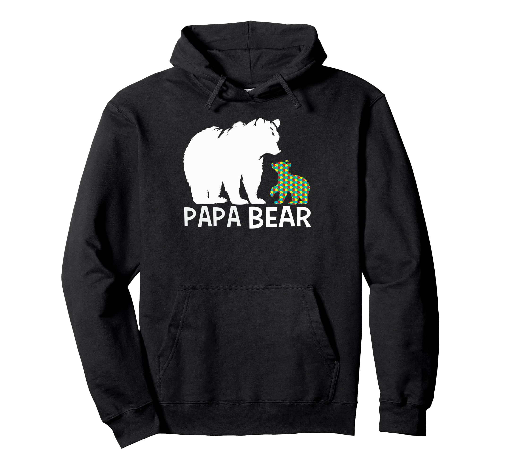 Papa Bear Autism Month Support Matching Hoodie - Unique Graphic Unisex - T-Shirt, Sweatshirt, Hoodie