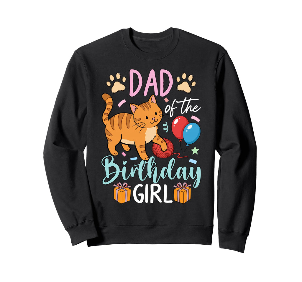 Dad Birthday Cat Party Celebration Sweatshirt - Custom Art Print Unisex - T-Shirt, Sweatshirt, Hoodie
