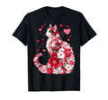 Floral Cat Heart Art Romantic Gifts T-Shirt - Aesthetic Graphic Unisex - T-Shirt, Sweatshirt, Hoodie