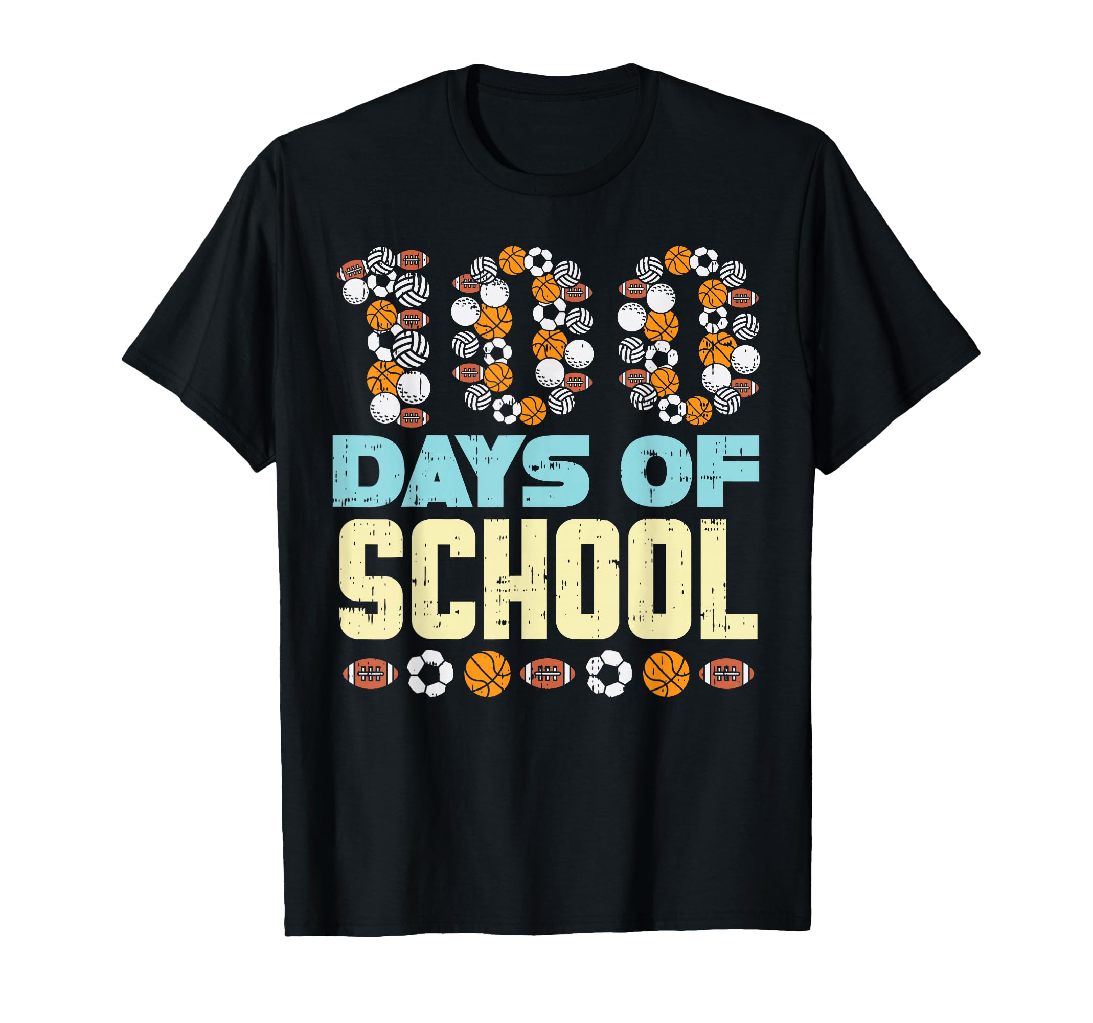 100 Days School Baketball Soccer Football T-Shirt - Trendy Graphic Unisex - T-Shirt, Sweatshirt, Hoodie
